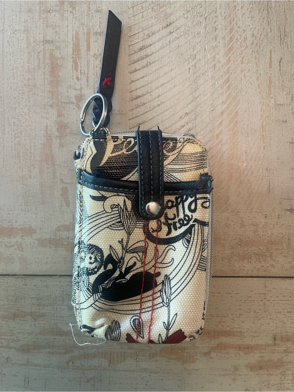 Sakroots Floral Zip Pouch in Red, Orange & Cream